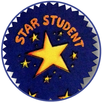 student award badge with a star on it