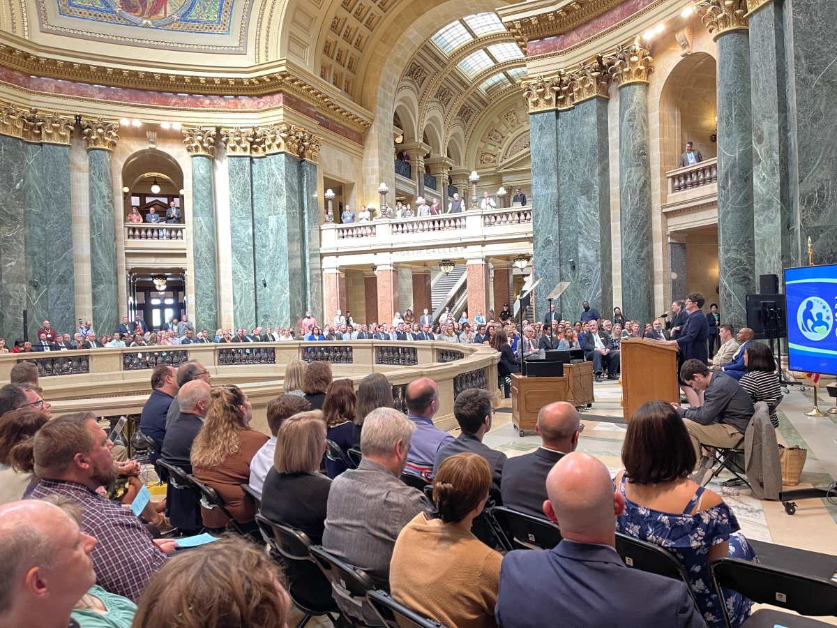 Dr. Jill Underly, State Superintendent for Public Instruction, delivers her 2023 State of Education address at the Wisconsin State Capitol. 