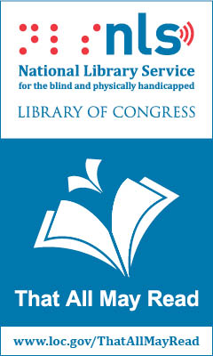 NLS logo "That All May Read" https://www.loc.gov/programs/national-library-service-for-the-blind-and-physically-handicapped/about-this-service/