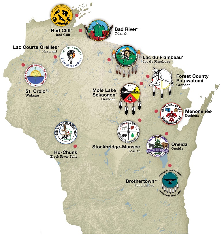 Indigenous Nations of Wisconsin Map