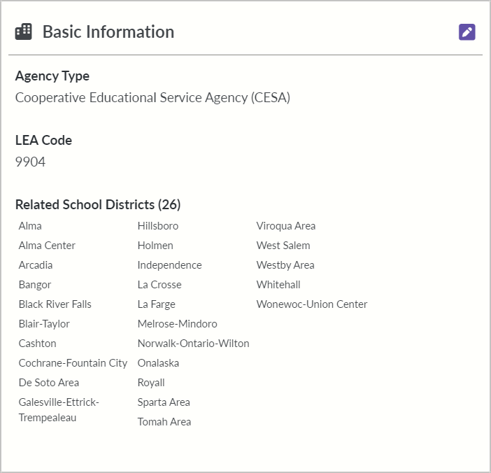 Screenshot of the Basic information Tile for a CESA on the SD management portal home screen. 