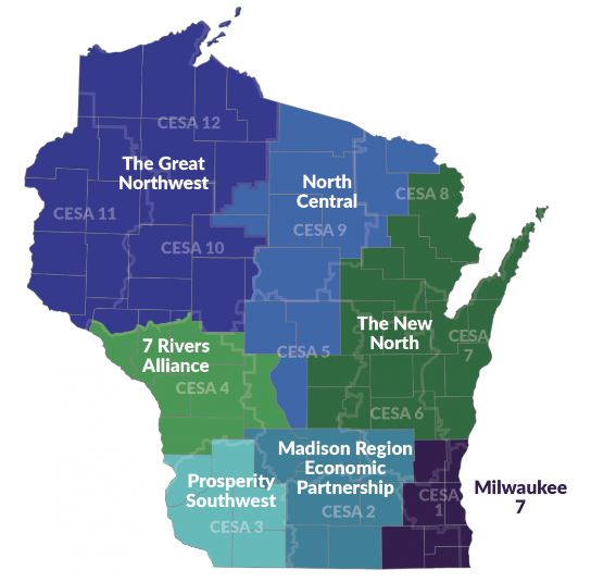Wisconsin regional map