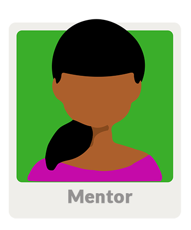 illusrated woman headshot labelled mentor