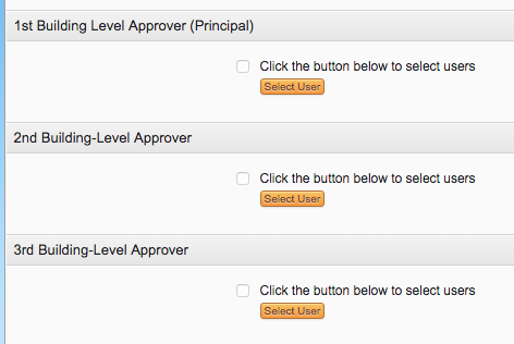 building level approvers section
