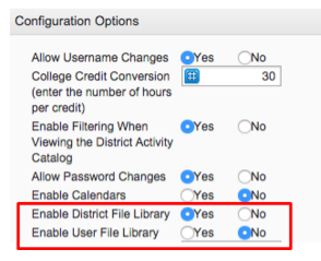 district file library configuration options