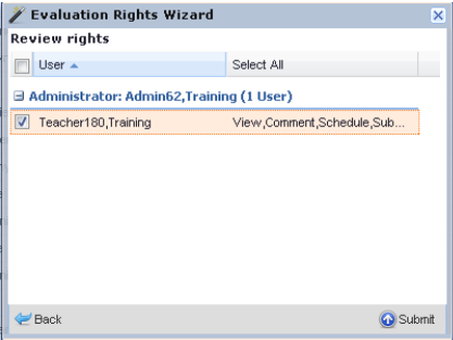 screenshot of evaluation rights summary window
