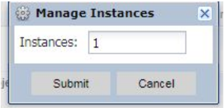 screenshot of manage instances pop out window