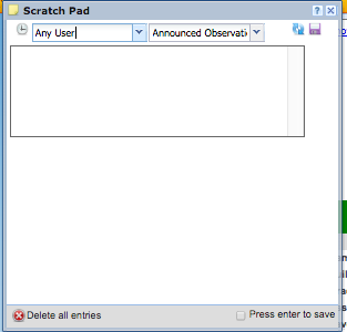 screenshot of scratch pad window