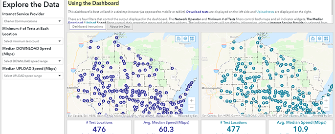image of M-Lab speed tests dashboard