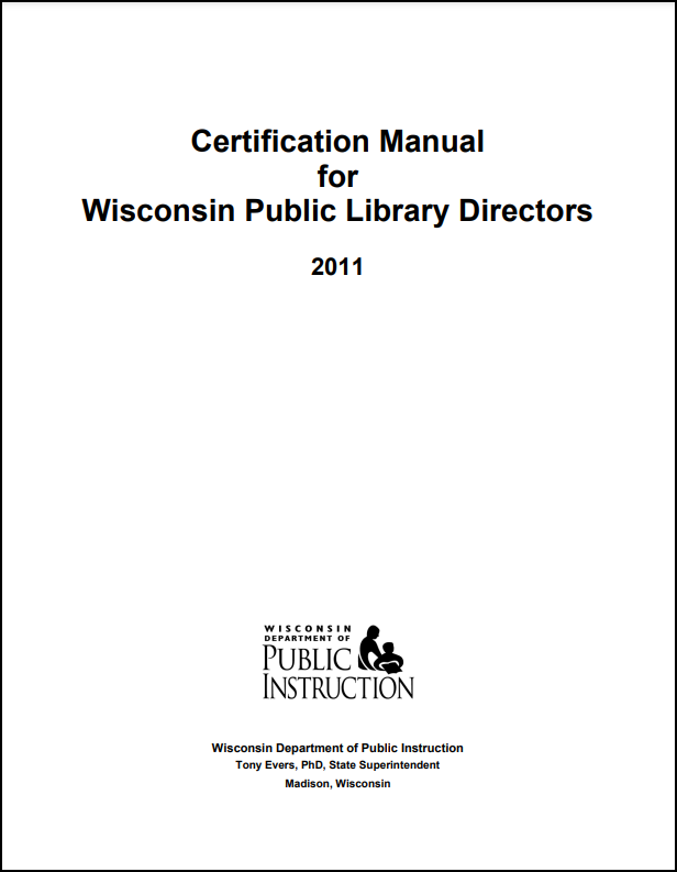 Certification Manual for Wisconsin Public Library Directors cover page