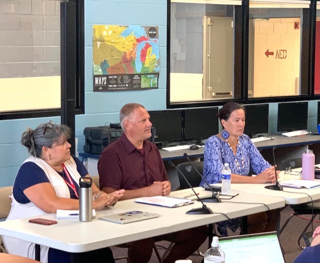 School District of Bayfield Leadership (left to right Shellie Swanon 6-12 Principal, Mike Peterson K-5 Principal, and Beth Paap. District Administrator)