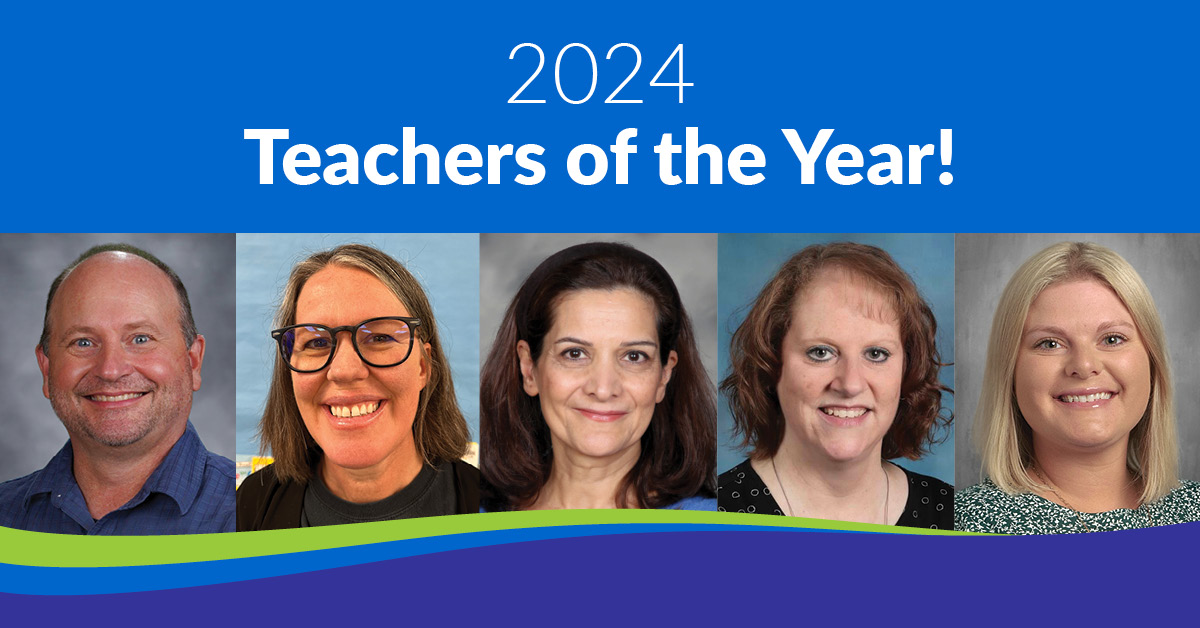 Photo collage of the five Wisconsin 2024 Teachers of the Year