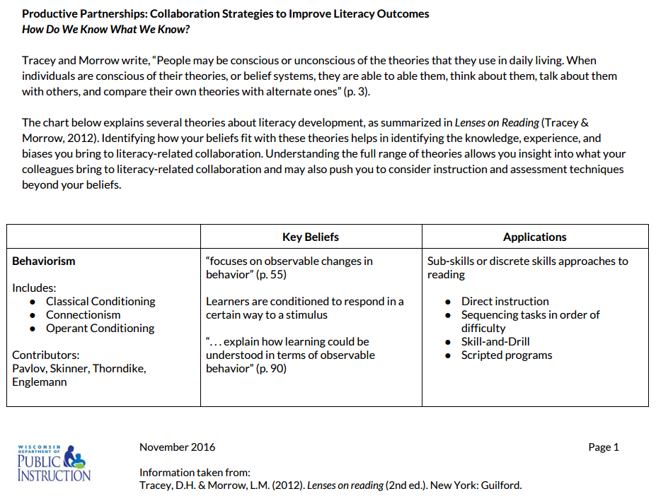 Image of Document on Collaboration Strategies to Improve Literacy Outcomes