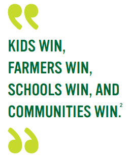 kids win, farmers win, schools win and communities win.