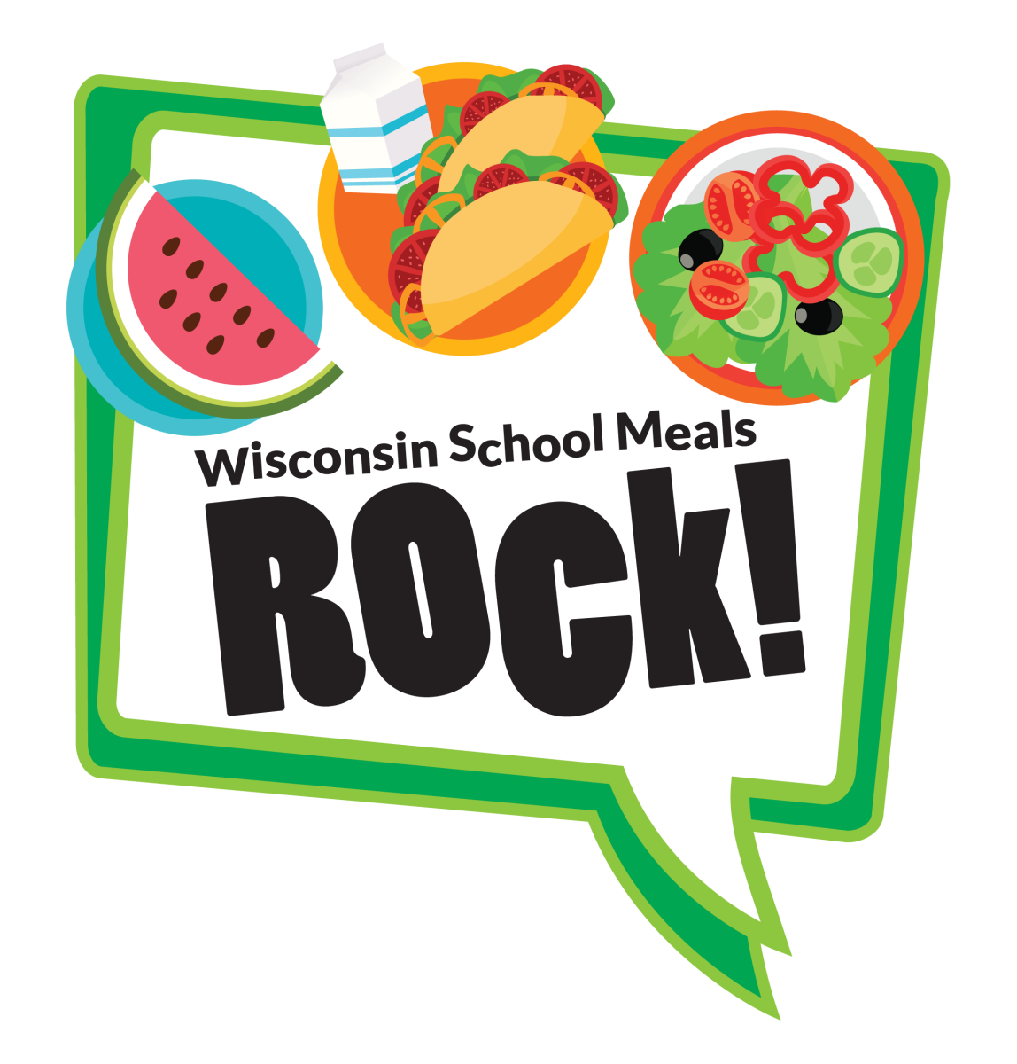 Wisconsin school meals rock logo