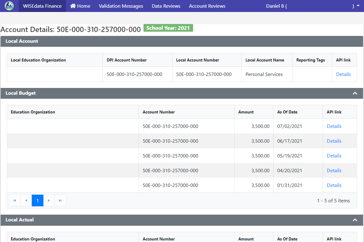 WISEdata Finance screenshot