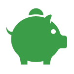 icon of a green piggy bank