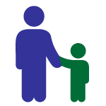 icon of adult holding child hand