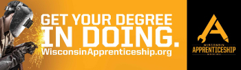 Apprentice Welding "Get your Degree in Doing" banner