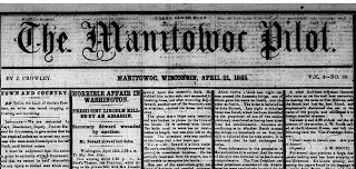 Newspaper clipping with article titled "Horrible affair in Washington: Lincoln killed by an assassin"