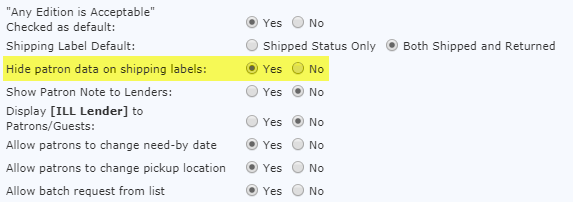 Radio buttons in WISCAT displaying options in the Participant Record