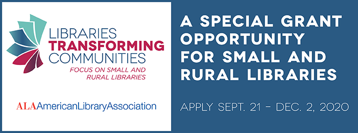 American Library Association Libraries Transforming Communities grant logo and details