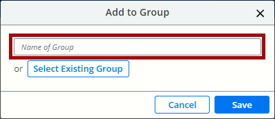 Screenshot of the 'Name of Group' text field.