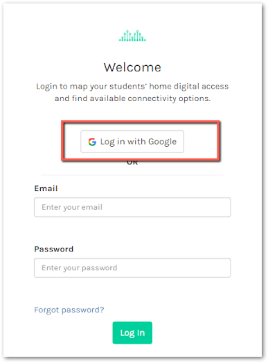 image showing how to log in to Digital Bridge K-12 with a Google account