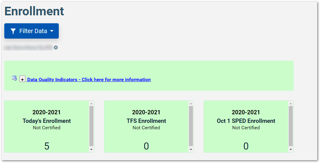 image of enrollment dashboard