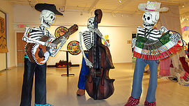 Dia de los muertos skeleton musicians