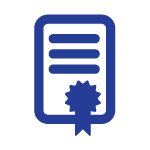 blue certificate icon