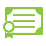 light green certificate icon 