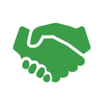 green handshake icon 