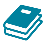 two stacked blue books icon 