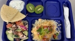 Reedsville School District served a Greek themed meal! The meal included chicken shawarma over rice, Greek salad, Greek yogurt dip with pita bread, and kiwi.