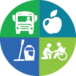 School bus, apple, educational support assistant