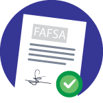 FAFSA form with a check mark and signature