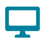Blue image of a computer monitor